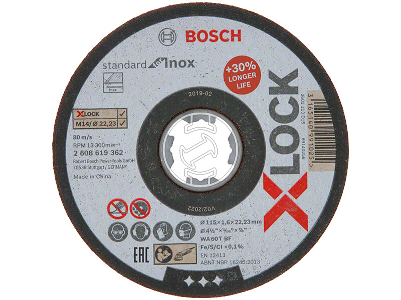 Bosch Standard for Inox X-LOCK 115x1,6x22,23mm vágókorong