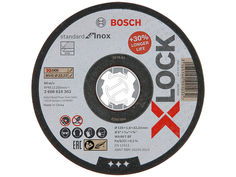 Bosch Standard for Inox X-LOCK 125x1,6x22,23mm vágókorong
