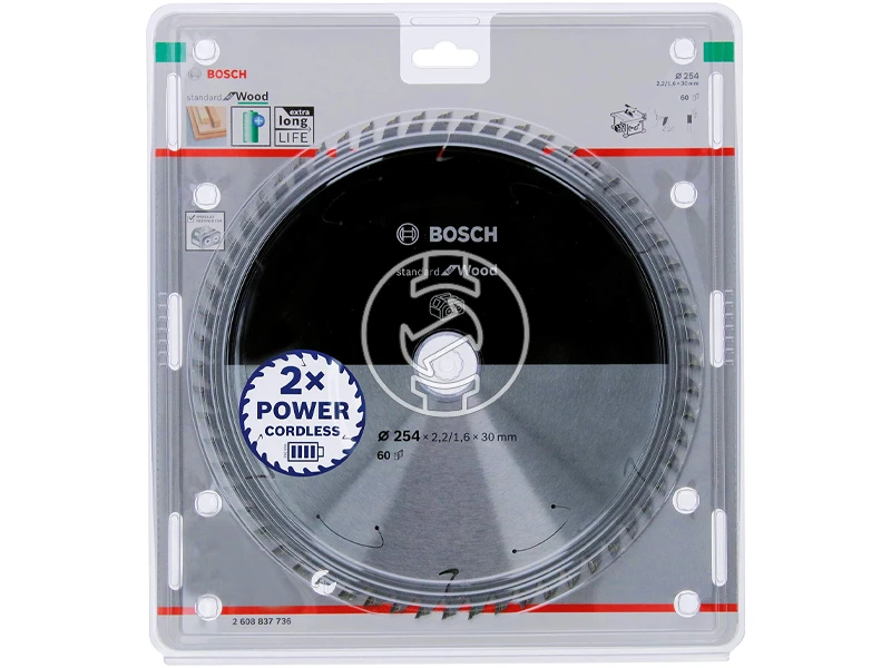 Bosch Standard for Wood 254 x 2,2/1,6 x 30 mm körfűrészlap T60