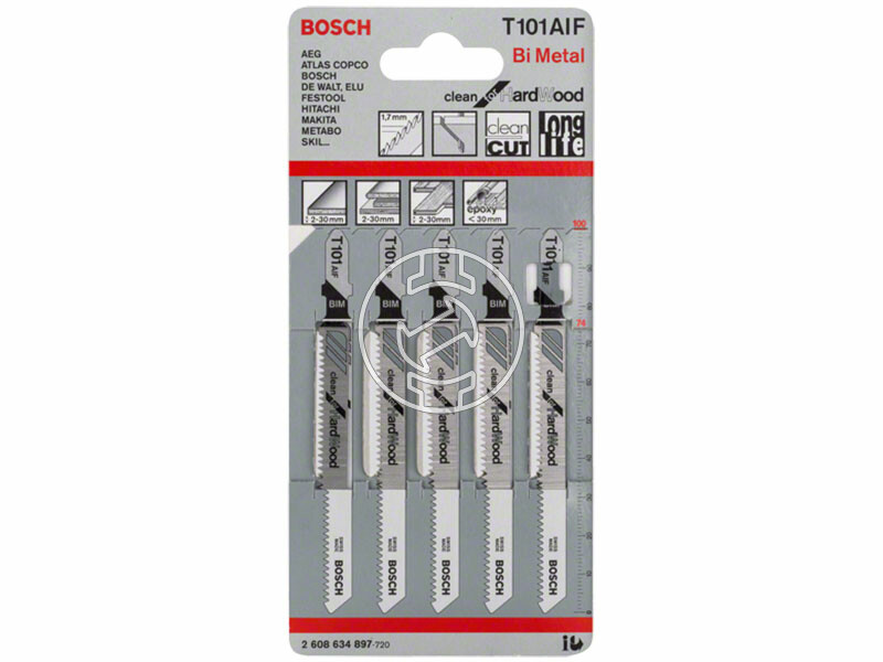 Bosch T 101 AIF Clean for Hard Wood 100 mm szúrófűrészlap 5 db