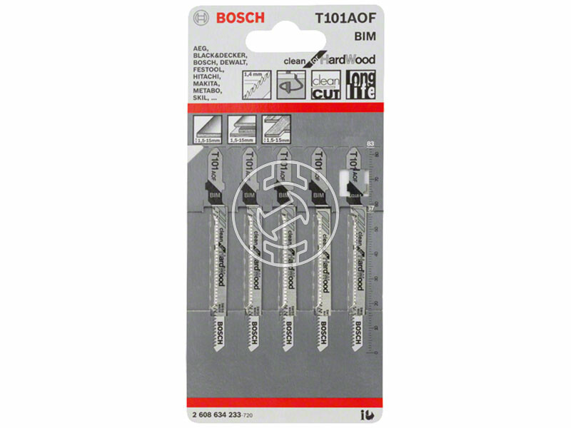 Bosch T 101 AOF Clean for Hard Wood 83 mm szúrófűrészlap 5 db