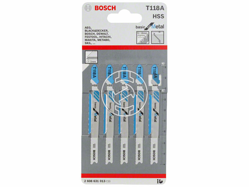 Bosch T 118 A Basic for Metal 92 mm szúrófűrészlap 5 db