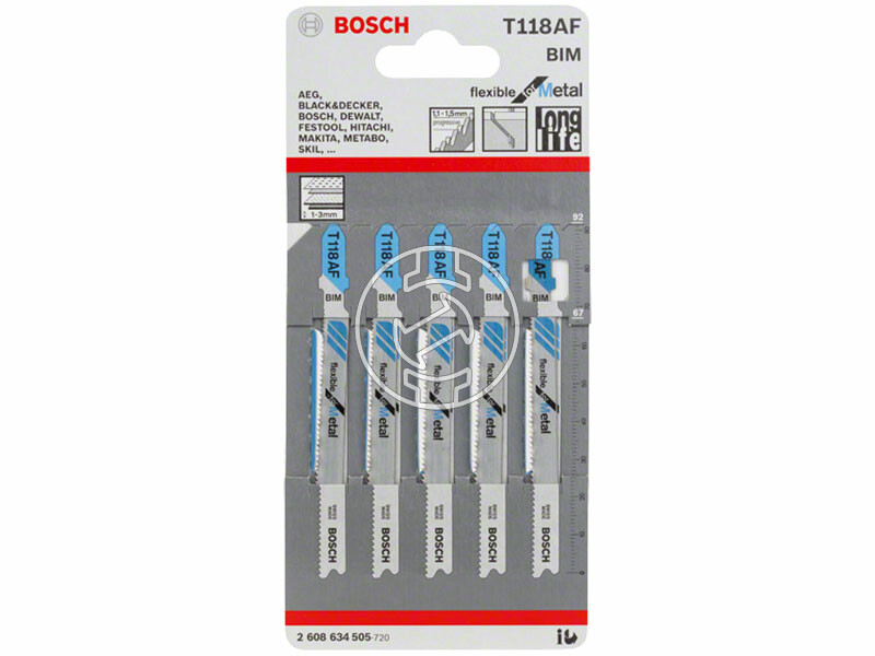 Bosch T 118 AF Flexible for Metal 92 mm szúrófűrészlap 5 db