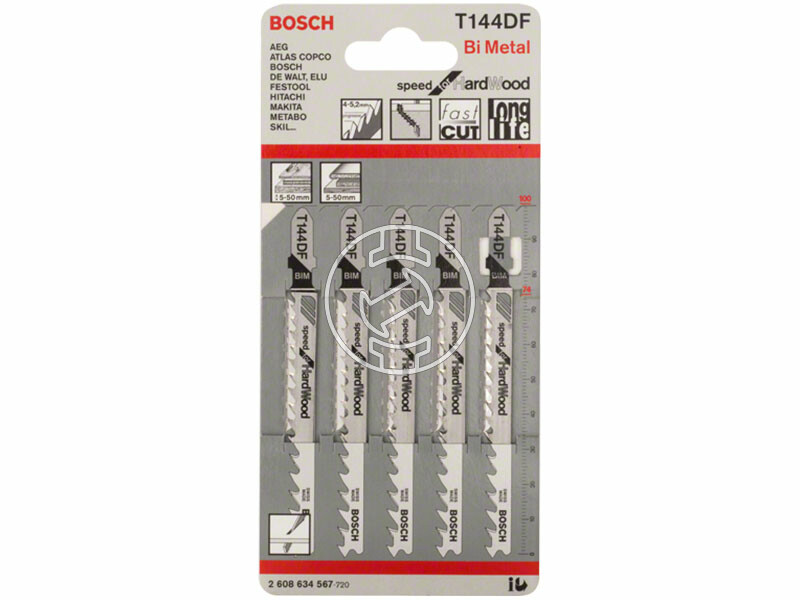 Bosch T 144 DF Speed for Hard Wood 100 mm szúrófűrészlap 5 db