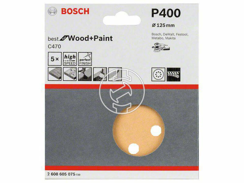 Bosch tépőzáras excentercsiszolópapír 125 mm K400