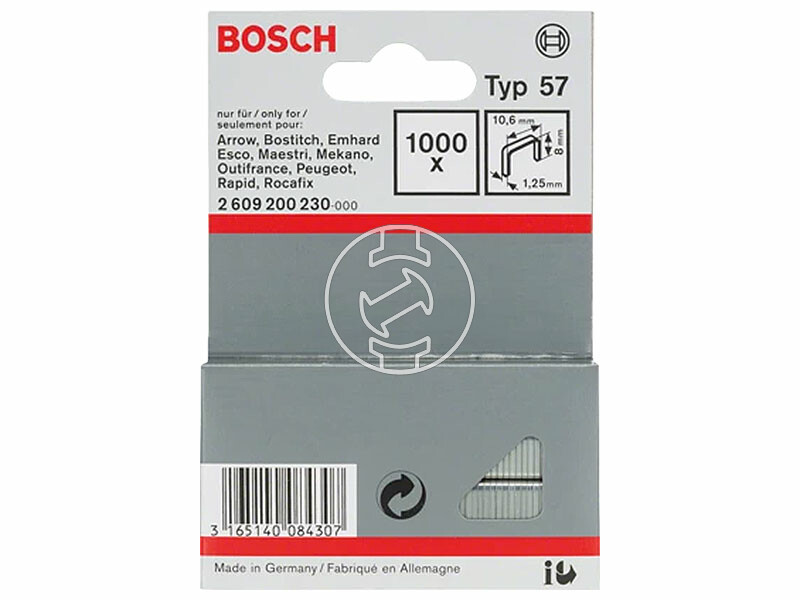 Bosch tűzőkapocs Type 57, 8 mm, 1000 db