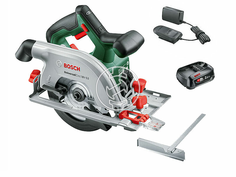 Bosch UniversalCirc 18V-53 akkus körfűrész 1 x PBA 18V 2.5Ah + AL 18V-20