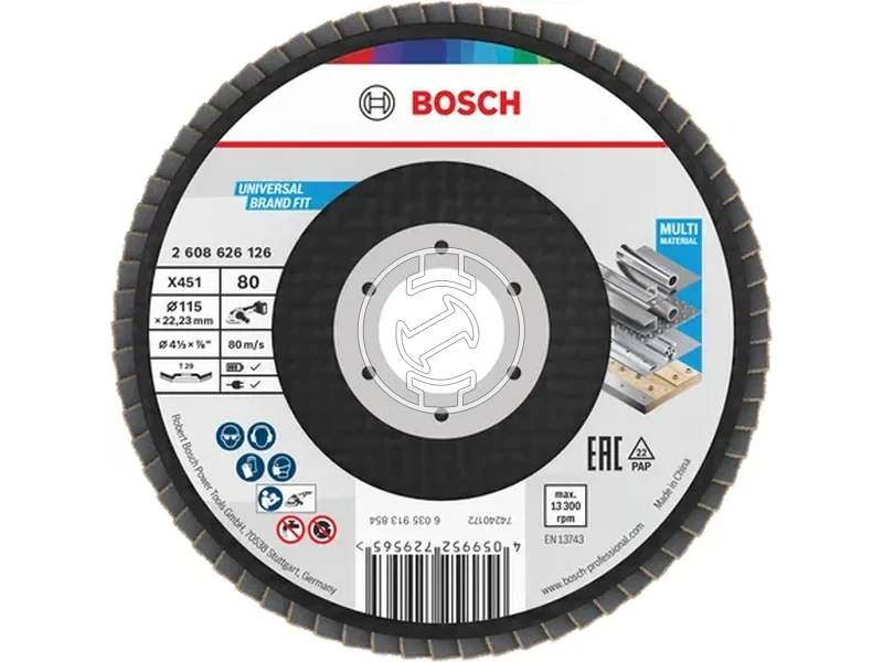Kép: Bosch X451 lamellas csiszolokorong 115 x 2223 mm G 80 15 db_0.webp