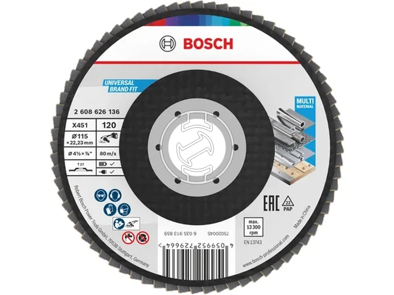 Kép: Bosch X451 lamellas csiszolokorong 115 x 2223 mm G120 15 db_0.webp