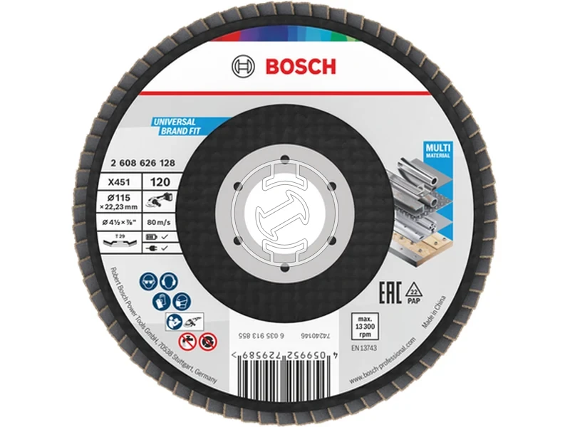 Kép: Bosch X451 lamellas csiszolokorong 115 x 2223 mm G120 15 db_0.webp