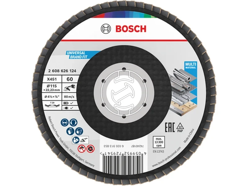 Kép: Bosch X451 lamellas csiszolokorong 115 x 2223 mm G60 15db_0.webp