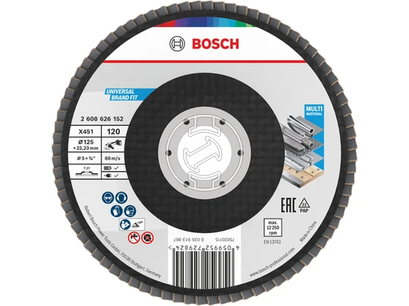 Kép: Bosch X451 lamellas csiszolokorong 125 x 2223 mm G120 15 db_0.webp