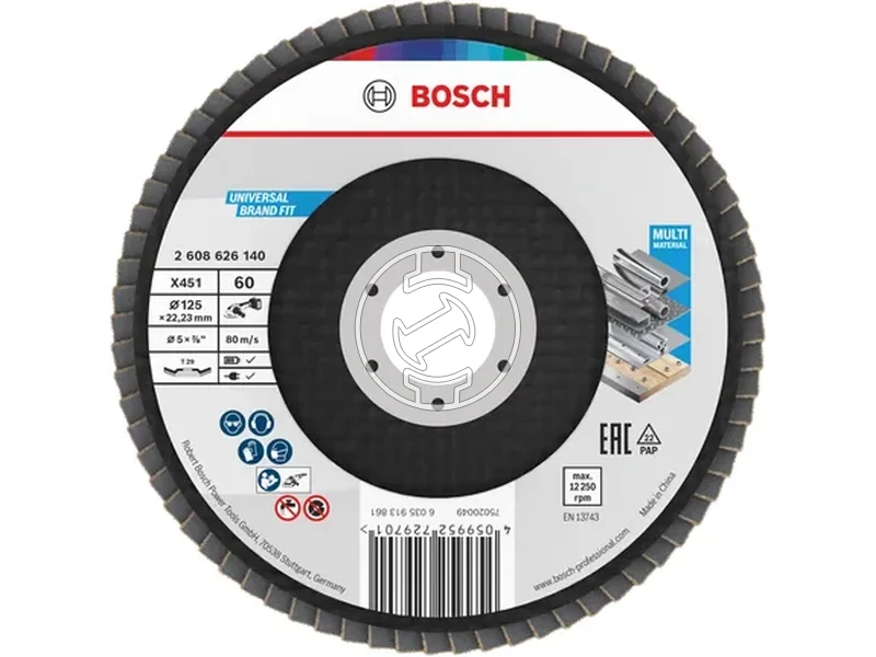 Kép: Bosch X451 lamellas csiszolokorong 125 x 2223 mm G60 15 db_0.webp