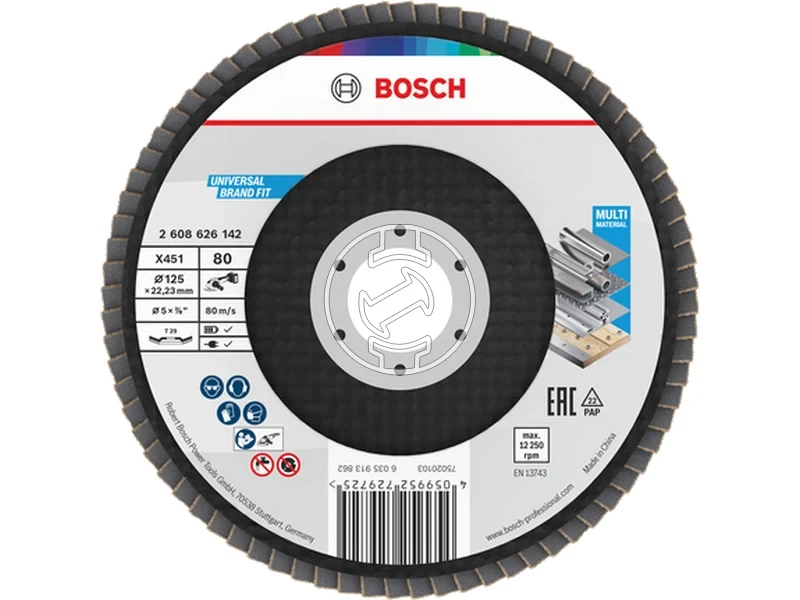 Kép: Bosch X451 lamellas csiszolokorong 125 x 2223 mm G80 15 db_0.webp