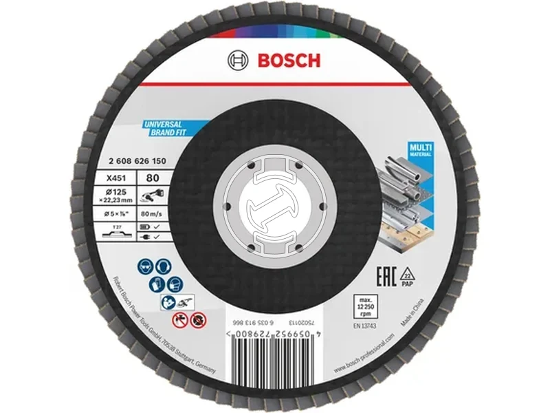 Kép: Bosch X451 lamellas csiszolokorong 125 x 2223 mm G80 15 db_0.webp