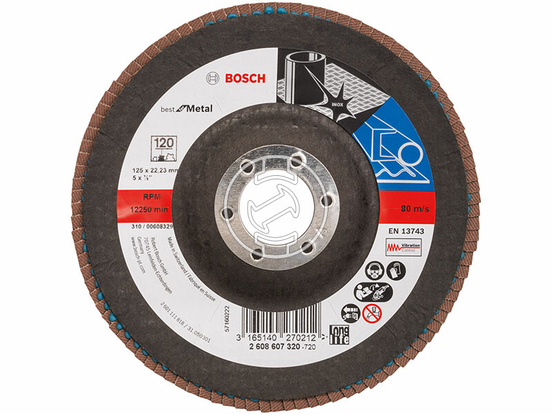 Bosch X571 ø 125 mm, ø 22,23 mm, P120 lamellás csiszolótárcsa