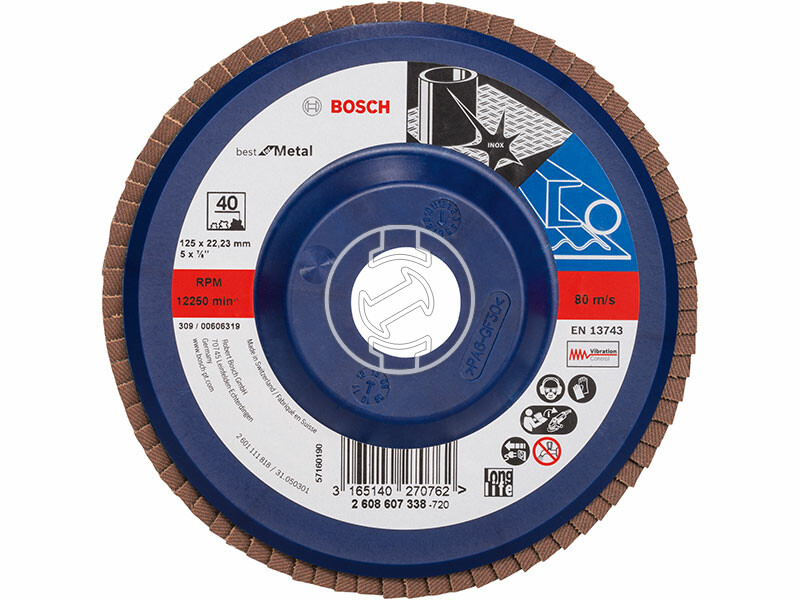 Bosch X571 ø 125 mm, ø 22,23 mm, P40 lamellás csiszolótárcsa