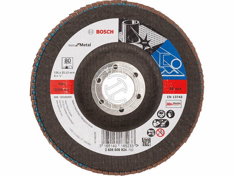 Bosch X571 ø 125 mm, ø 22,23 mm, P80 lamellás csiszolótárcsa