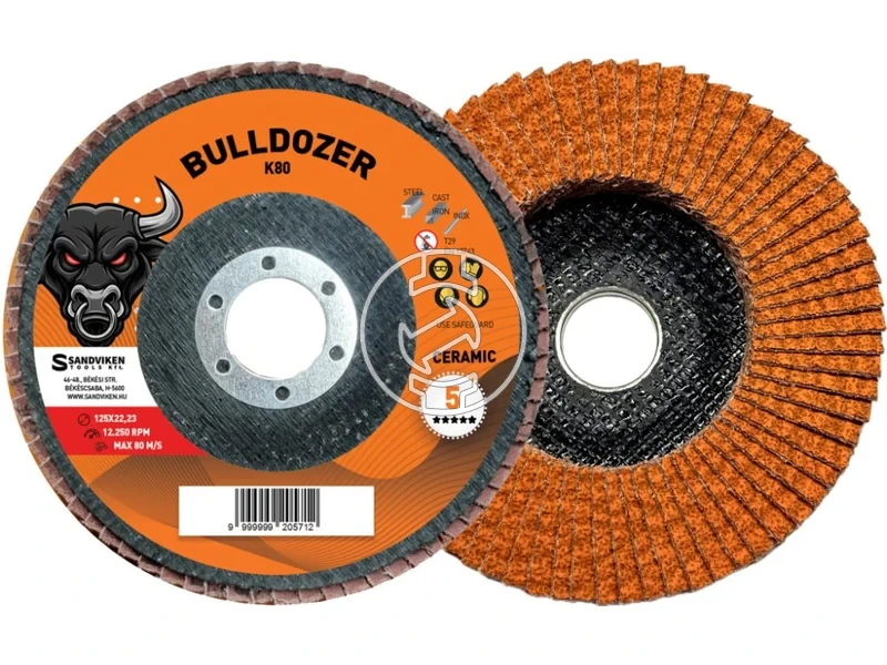 Kép: Bulldozer Keramia lamellaskorong 125mm AcelInox K60.webp