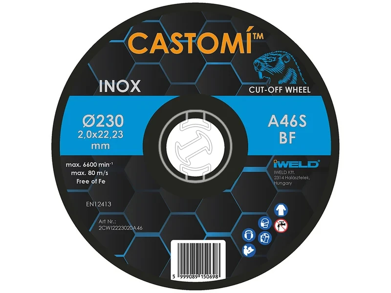 Kép: CASTOMI INOX vagokorong 230x20x222 A46S-BF.webp