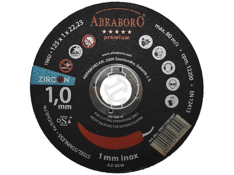 Kép: CHILI INOX ZIRCON VAGOKORONG 125x10x2223_0.webp