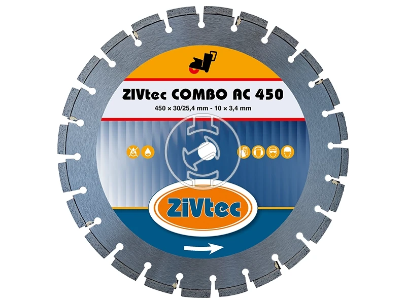 ZIVtec COMBO AC450 gyémánt vágótárcsa 450 x 254 mm