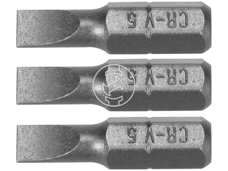 Kép: Csavarhuzo bitfej lapos SL 5 mm 14 hatszog szar 25 mm 3 db.webp