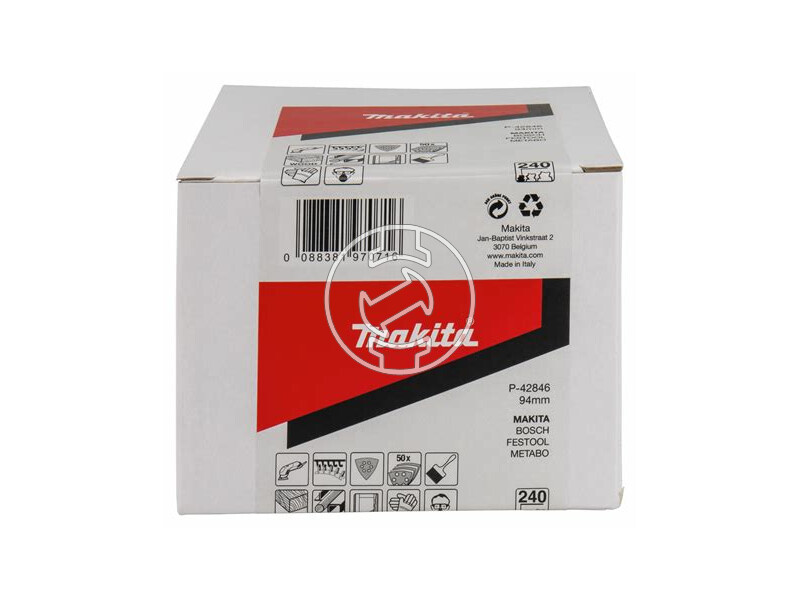 Makita 96x96 mm K240 tépőzáras deltacsiszolólap 50 db