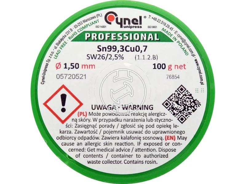 Kép: Cynel forrasztoon olommentes 15 mm 100 g.webp