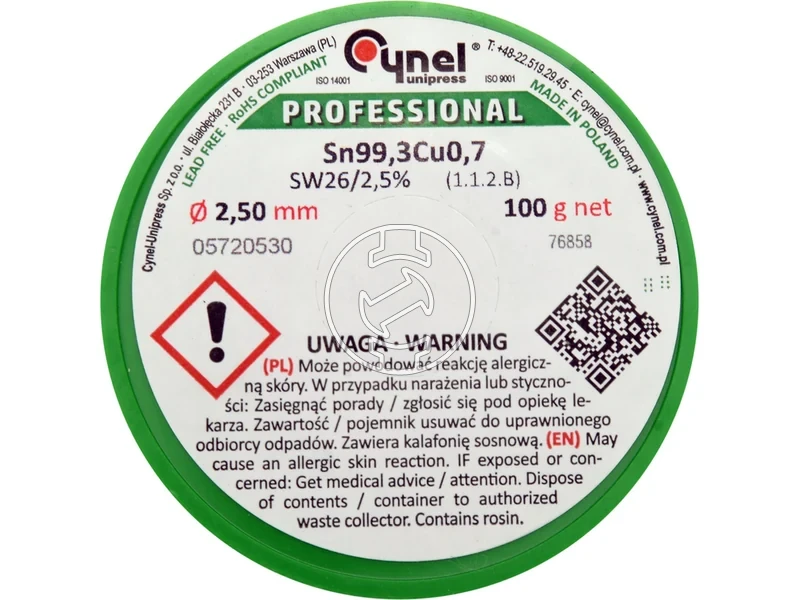 Kép: Cynel forrasztoon olommentes 25 mm 100 g.webp