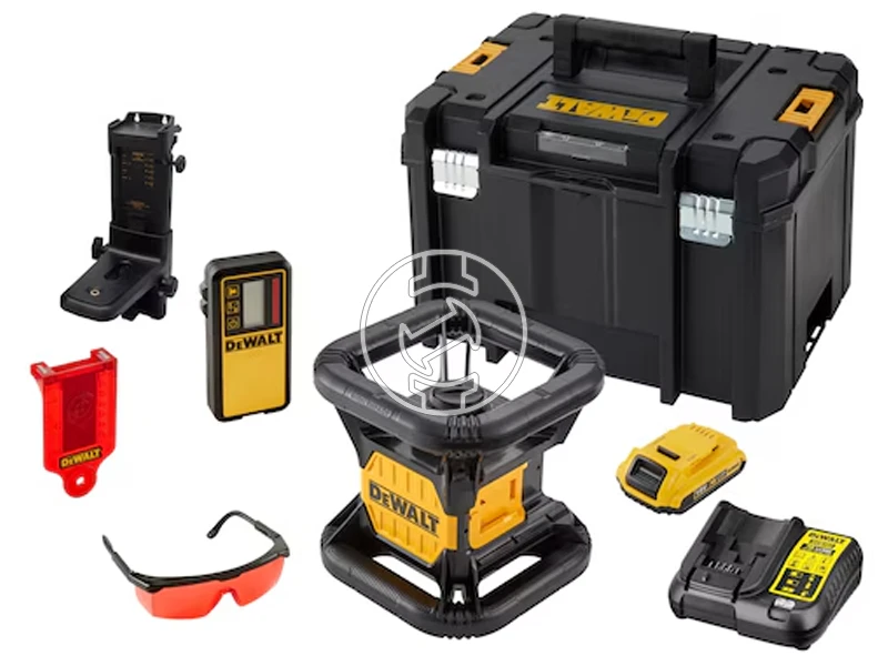 DeWalt DCE074D1R-QW  forgólézer Hatósugár: 0 - 225 m | 1 x 2 Ah akku + töltő | TSTAK kofferben
