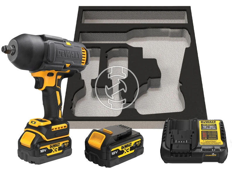 DeWalt DCF900P2G-QW akkus ütvecsavarozó 18 V | 1396 Nm | 1/2 inch | Szénkefementes | 2 x 5 Ah akku + töltő | Kartondobozban