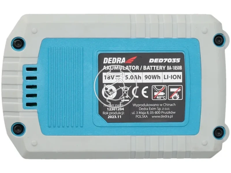Kép: Dedra Akkumulator 18 V 5 Ah Li-Ion_5.webp