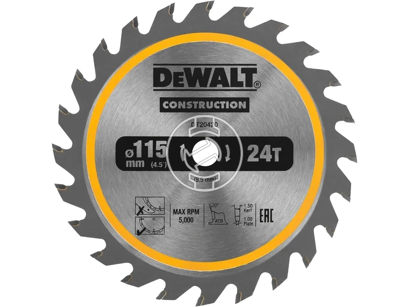 Kép: DEWALT 115MM 24 FOGAS TCT KORFURESZLAP.webp
