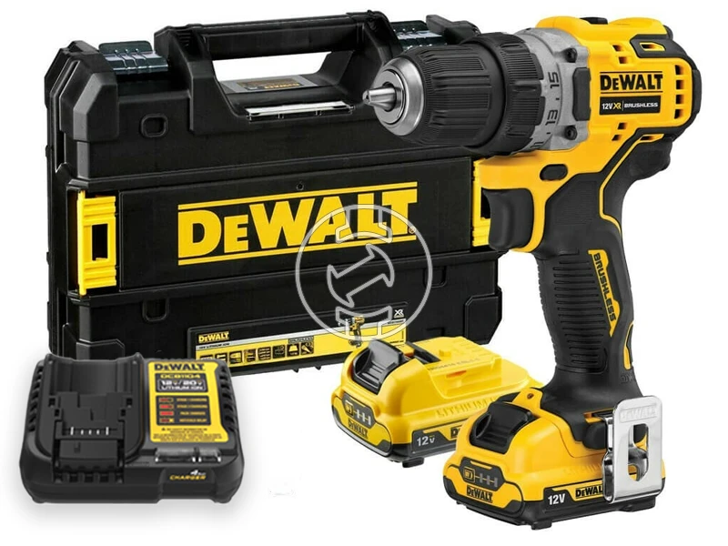 DeWalt DCD706D2-QW akkus ütvefúró-csavarozó 12 V | 25,5 Nm/57,5 Nm | 0 - 10 mm | Szénkefementes | 2 x 2 Ah akku + töltő | TSTAK kofferben