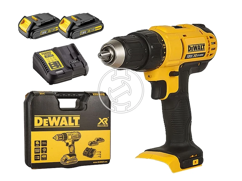 DeWalt DCD771C2-QW akkus fúrócsavarozó tokmányos 18 V | 24 Nm/42 Nm | Szénkefés | 2 x 1,3 Ah akku + töltő | Kofferben
