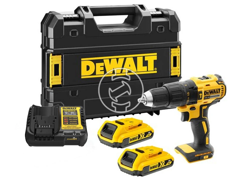 DeWalt DCD778D2T-QW akkus ütvefúró-csavarozó 18 V | 65 Nm | 1,5 - 13 mm | Szénkefementes | 2 x 2 Ah akku + töltő | TSTAK kofferben