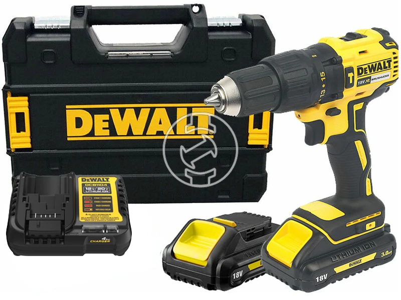 DeWalt DCD778L2T-QW akkus ütvefúró-csavarozó 18 V | 26 Nm/65 Nm | 1,5 - 13 mm | Szénkefementes | 2 x 3 Ah akku + töltő | TSTAK kofferben