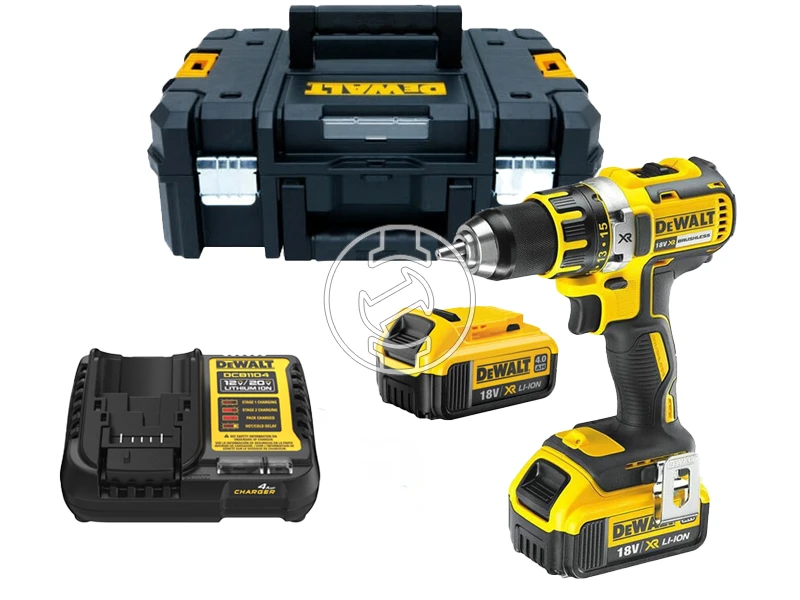 DeWalt DCD790M2-QW akkus fúrócsavarozó tokmányos 18 V | 60 Nm | Szénkefementes | 2 x 4 Ah akku + töltő | TSTAK kofferben