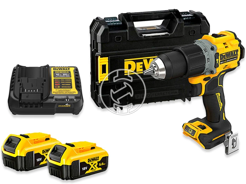 DeWalt DCD805P2T-QW akkus ütvefúró-csavarozó 18 V | 34 Nm/90 Nm | 1,5 - 13 mm | Szénkefementes | 2 x 5 Ah akku + töltő | TSTAK kofferben