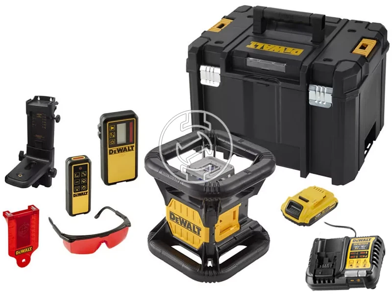 DeWalt DCE079D1R-QW forgólézer Hatósugár: 0 - 30 m/0 - 300 m | 1 x 2 Ah akku + töltő | TSTAK kofferben