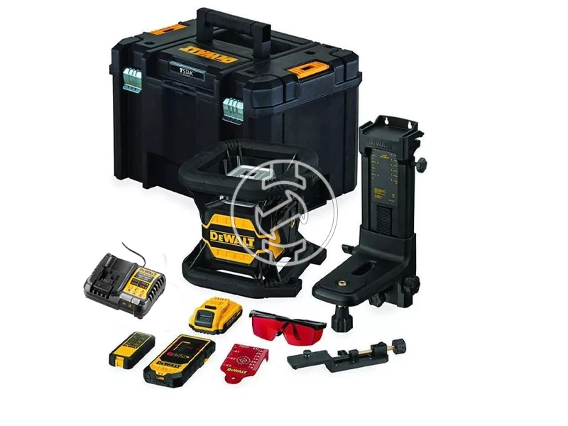 DeWalt DCE080D1RS-QW forgólézer Hatósugár: 0 - 300 m | 1 x 2 Ah akku + töltő | TSTAK kofferben