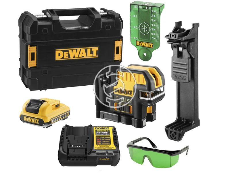 DeWalt DCE0825D1G-QW Zöld vonallézer Hatósugár: 0 - 30 m | 1 x 2 Ah akku + töltő | TSTAK kofferben