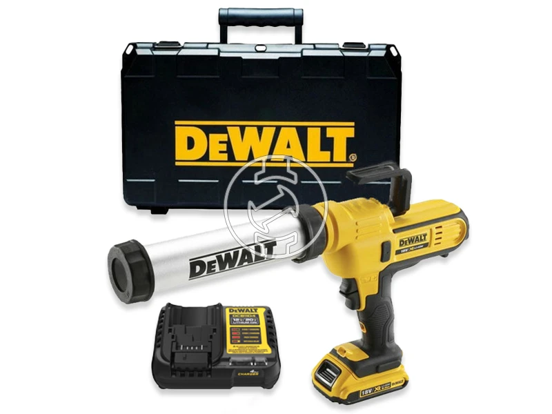 DeWalt DCE571D1-QW akkus kittkinyomó pisztoly 18 V | 300 ml/400 ml | 2500 | Szénkefés | 1 x 2 Ah akku + töltő | Kofferben