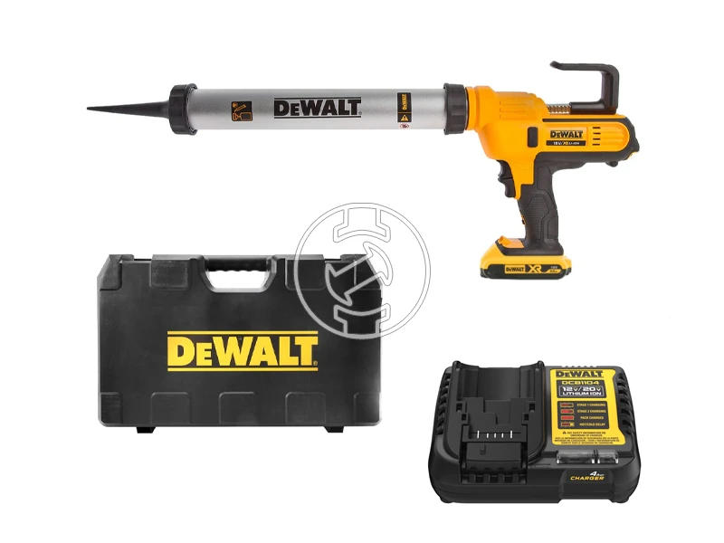 DeWalt DCE580D1-QW akkus kittkinyomó pisztoly 18 V | 300 ml/600 ml | 2500 | Szénkefés | 1 x 2 Ah akku + töltő | Kofferben
