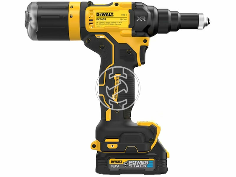 DeWalt DCF403E1GT-QW akkus popszegecselő + 1 x 1,7 Ah + DCB1102 + TSTAK 18 V XR