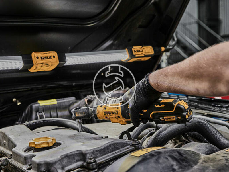 DeWalt DCF503L1G-QW akkus racsnis csavarkulcs kartondobozban