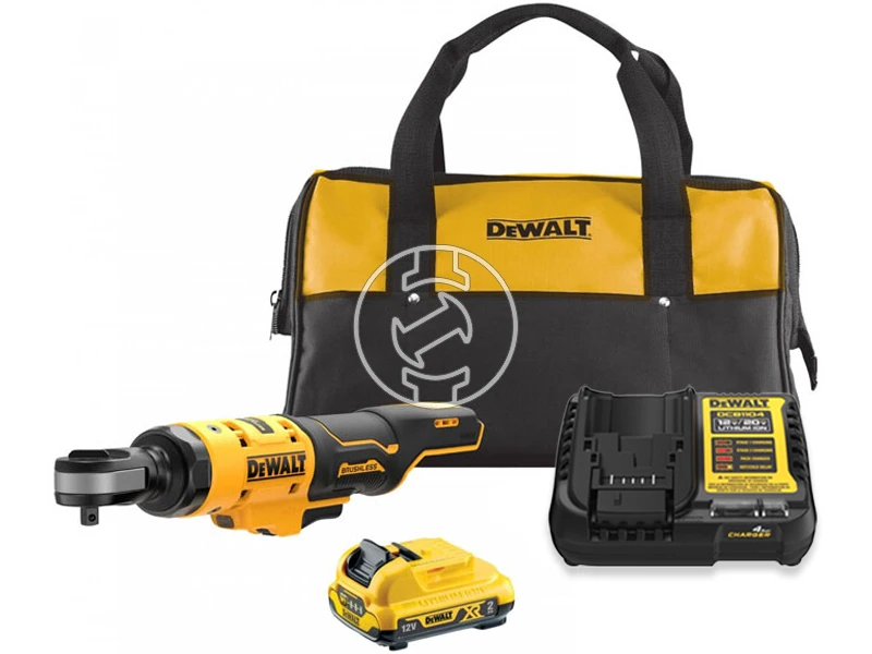 DeWalt DCF504D1-QW akkus racsnis csavarkulcs 12 V | 1/4 inch | 54 Nm | Szénkefementes | 1 x 2 Ah akku + töltő | Kartondobozban