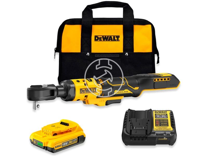 DeWalt DCF512D1-QW akkus racsnis csavarkulcs 18 V | 1/2 inch | 95 Nm | Szénkefementes | 1 x 2 Ah akku + töltő | Kartondobozban