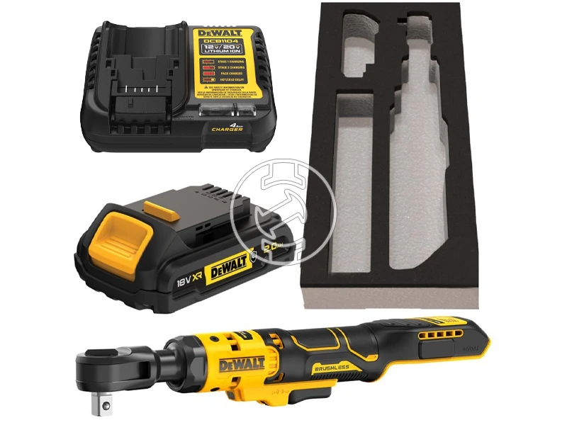 DeWalt DCF512D1G-QW akkus racsnis csavarkulcs 18 V | 1/2 inch | 95 Nm | Szénkefementes | 1 x 2 Ah akku + töltő | Kartondobozban